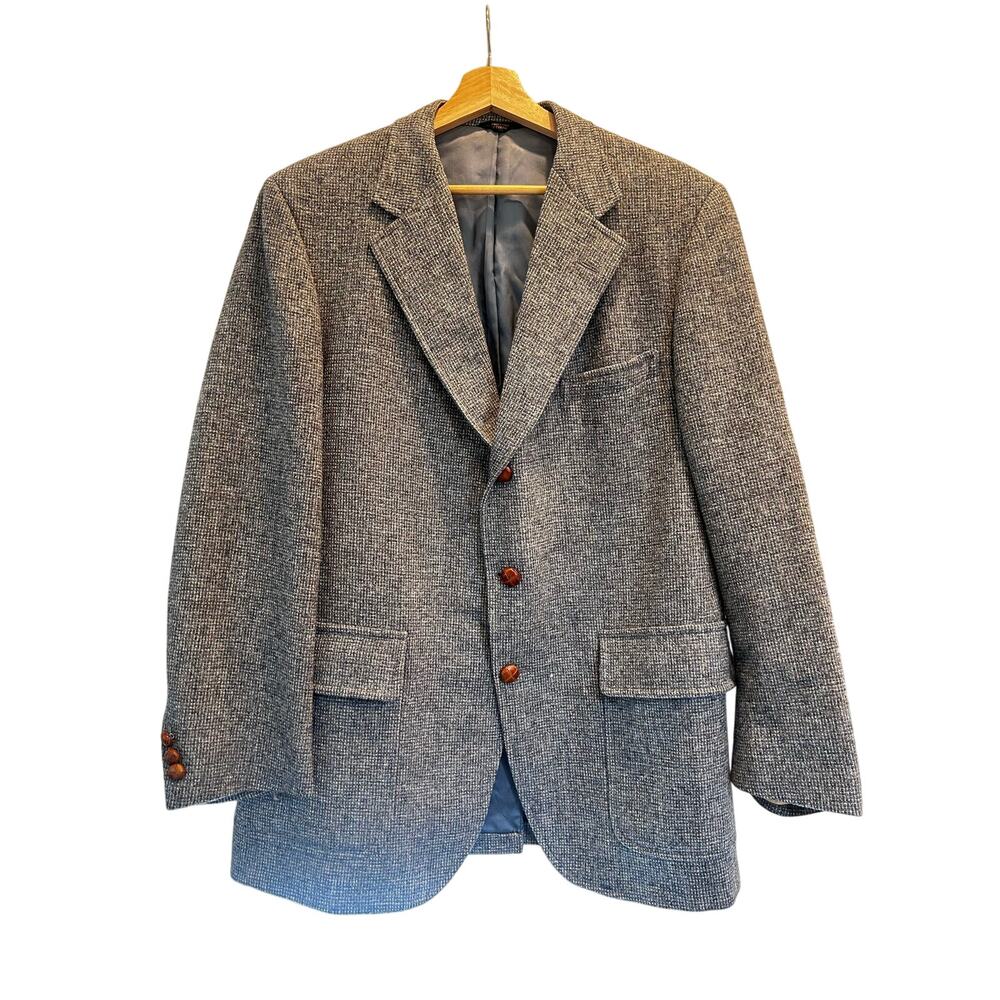 Vintage Corbin Ltd Redwood & Ross Wool Sport Coat Blazer USA Gray Blue